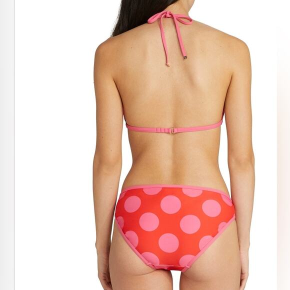 NEW KATE SPADE BIKINI RED PINK POLKA DOTS SZ LARGE - Picture 2 of 7